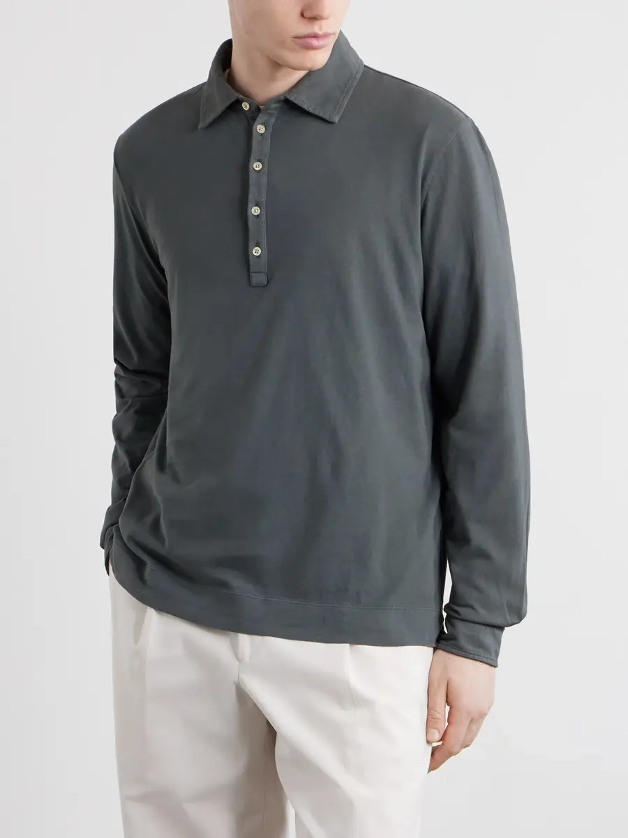 Massimo Alba Raya Cotton-Jersey Polo Shirt - Men | Thumbnail 3