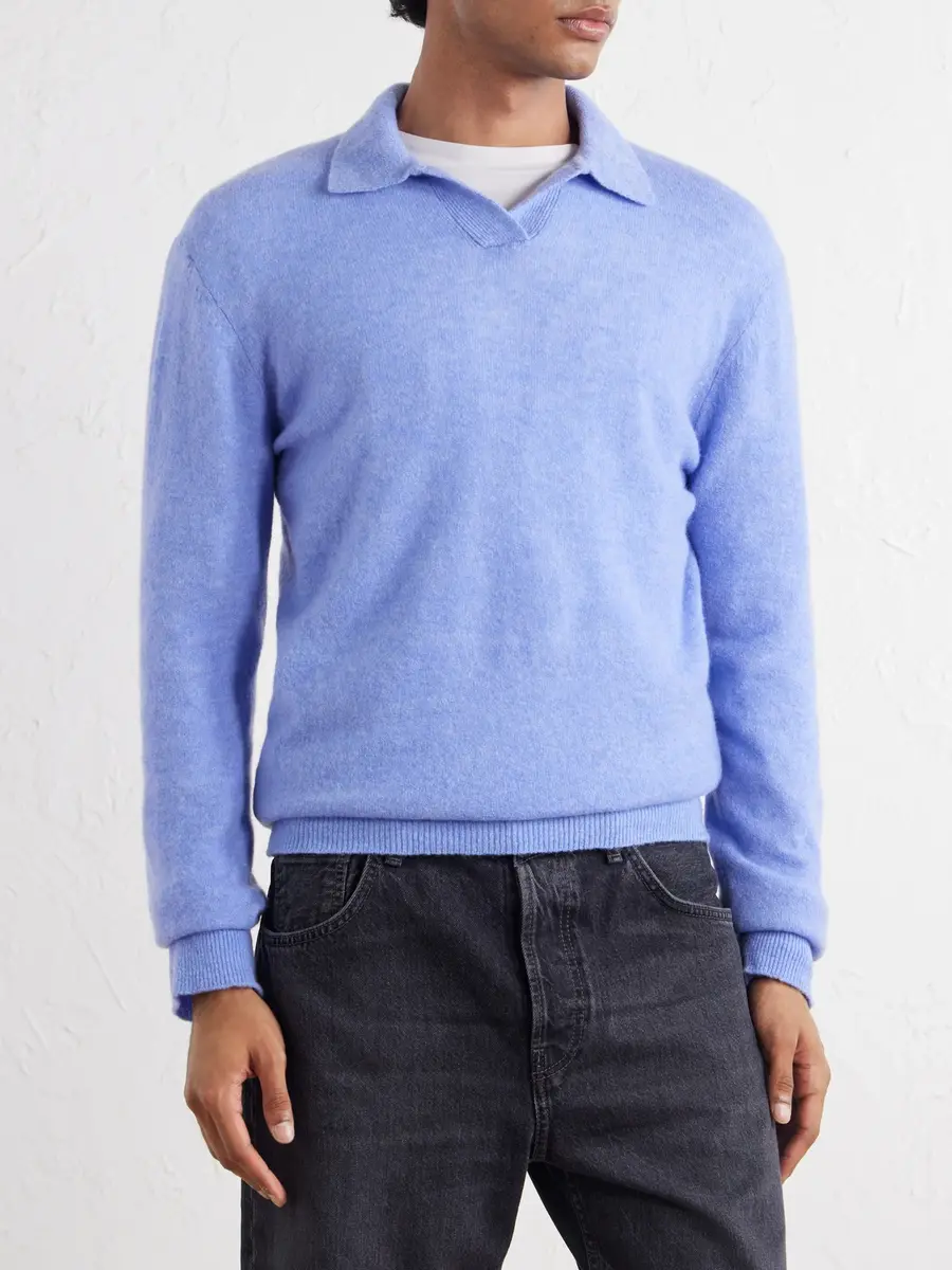 Altea Wool and Cashmere-Blend Polo Sweater - Men | Thumbnail 3
