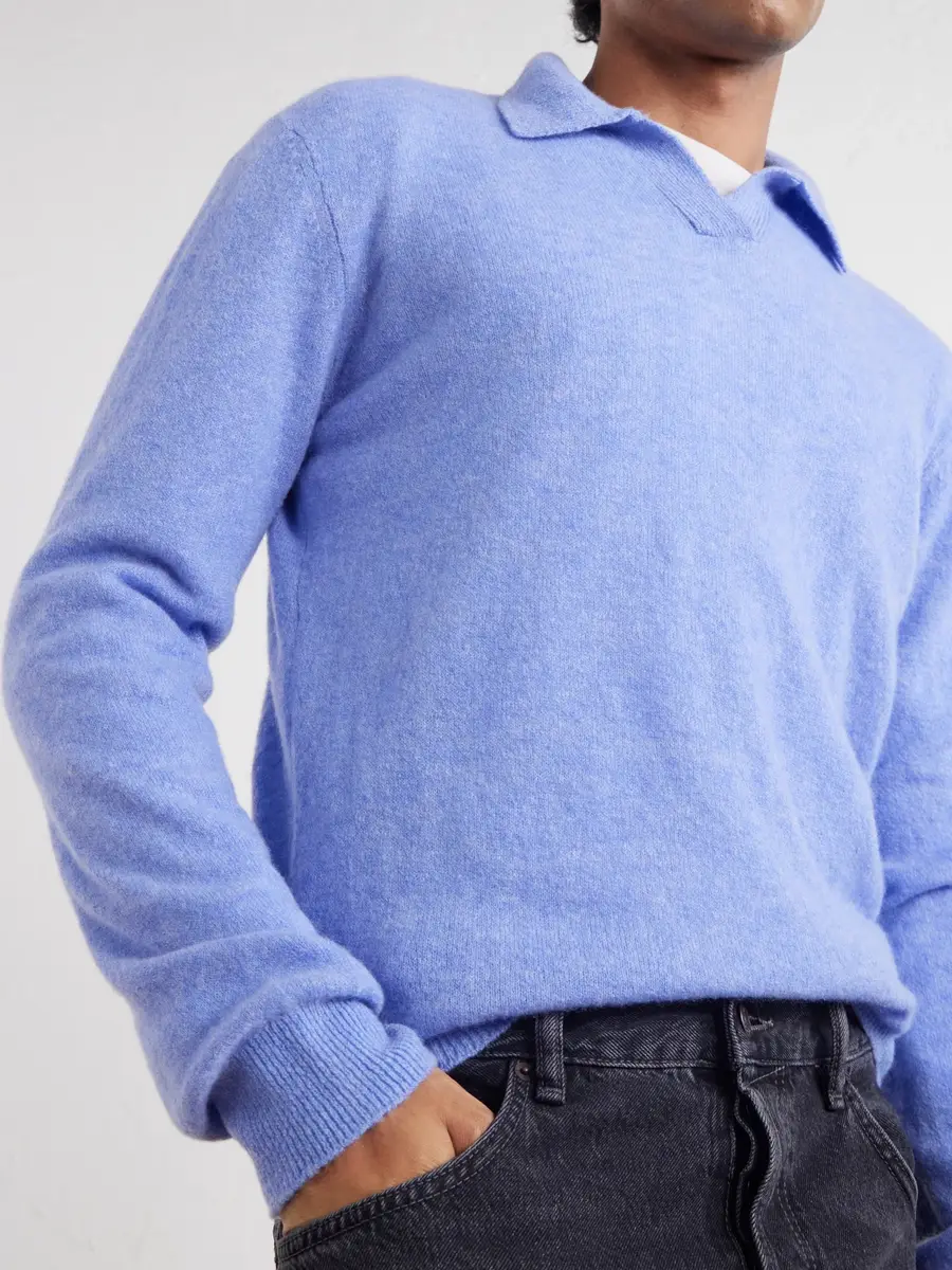 Altea Wool and Cashmere-Blend Polo Sweater - Men | Thumbnail 5