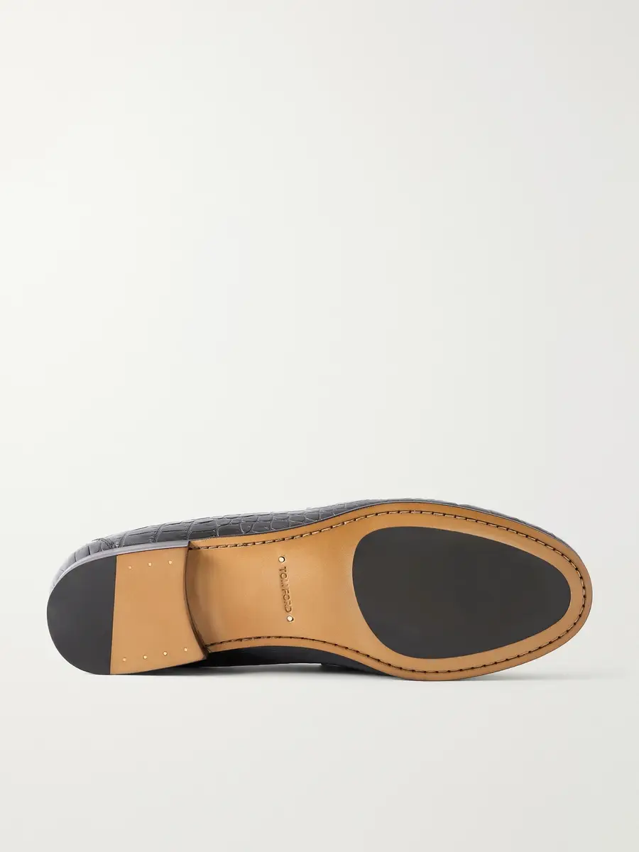 Tom Ford Oscar T-Embellished Croc-Embossed Leather Loafers - Men | Thumbnail 3 Tom Ford Oscar T-Embellished Croc-Embossed Leather Loafers - Men | Thumbnail 3