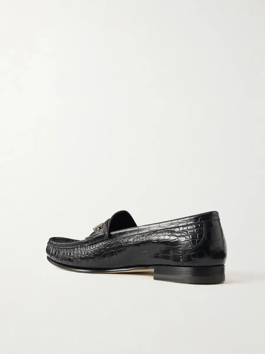 Tom Ford Oscar T-Embellished Croc-Embossed Leather Loafers - Men | Thumbnail 4 Tom Ford Oscar T-Embellished Croc-Embossed Leather Loafers - Men | Thumbnail 4