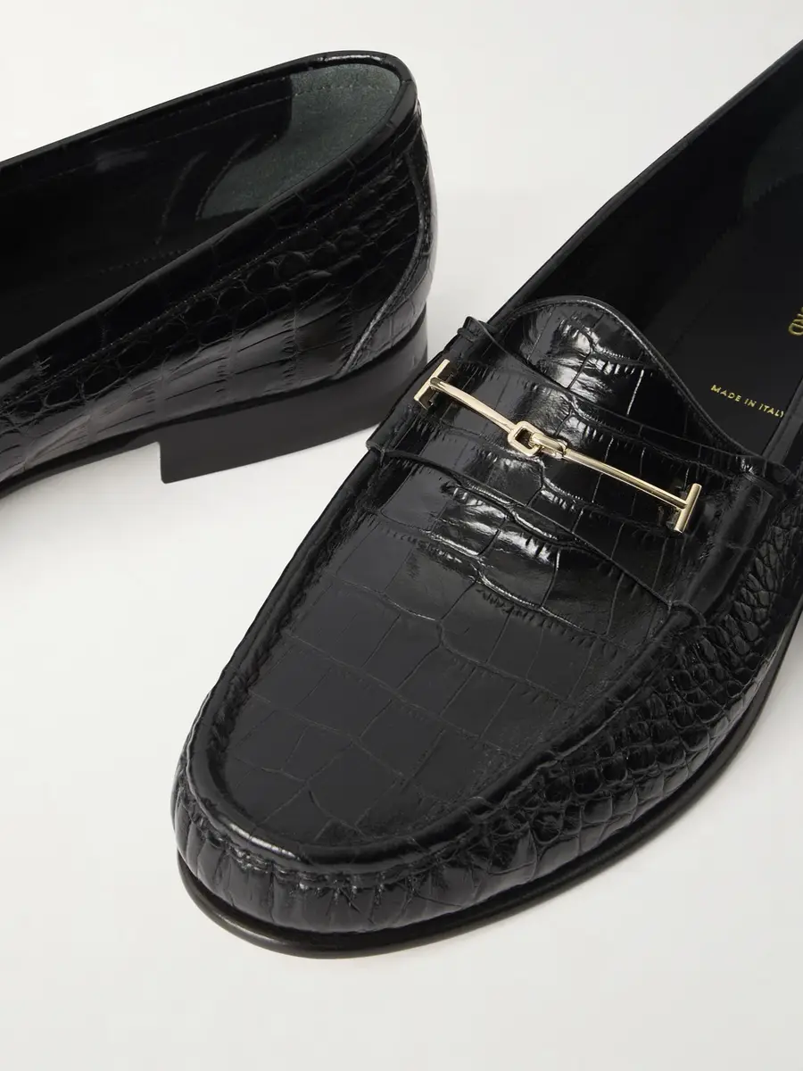 Tom Ford Oscar T-Embellished Croc-Embossed Leather Loafers - Men | Thumbnail 5 Tom Ford Oscar T-Embellished Croc-Embossed Leather Loafers - Men | Thumbnail 5