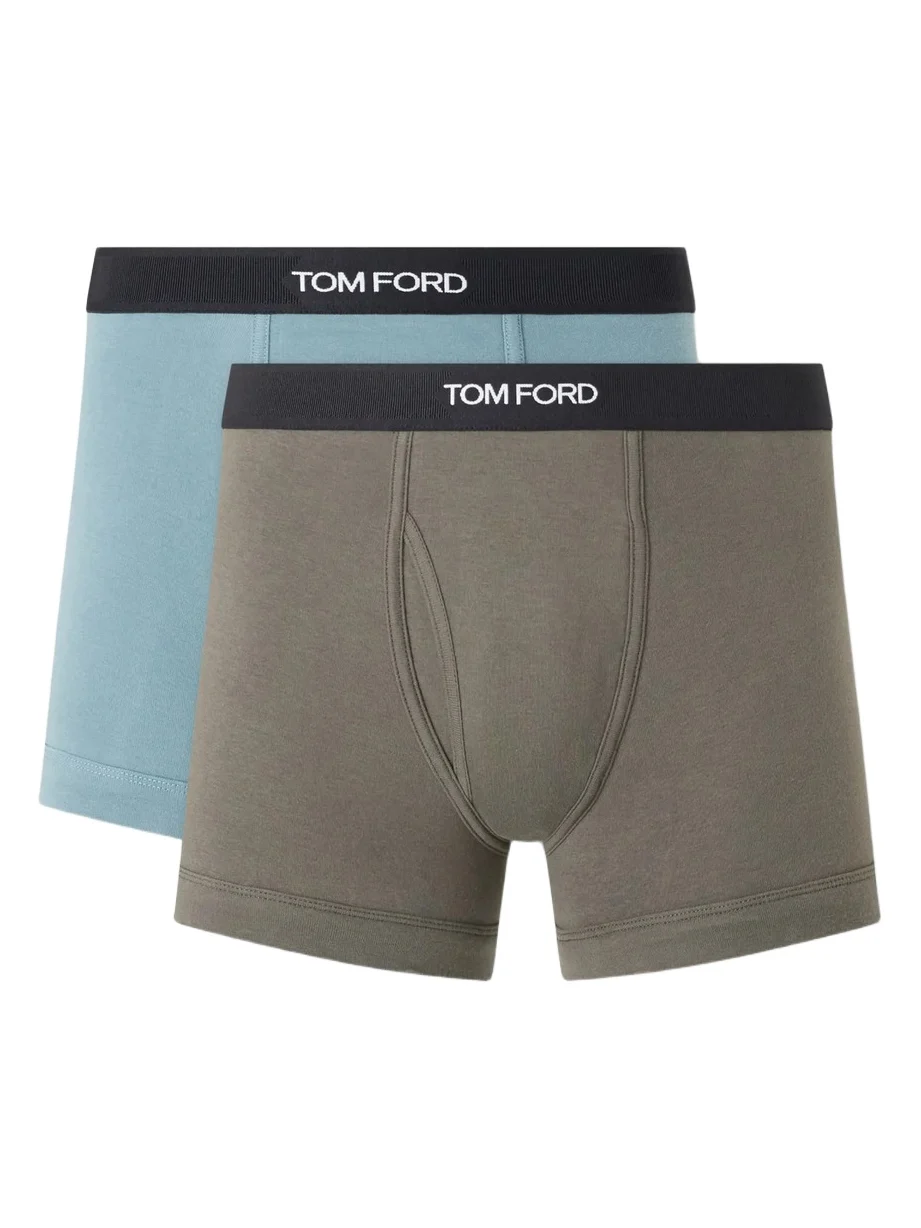 Tom Ford Two Pack Logo-Jacquard Waistband Cotton-Stretch Jersey Boxer Briefs - Men