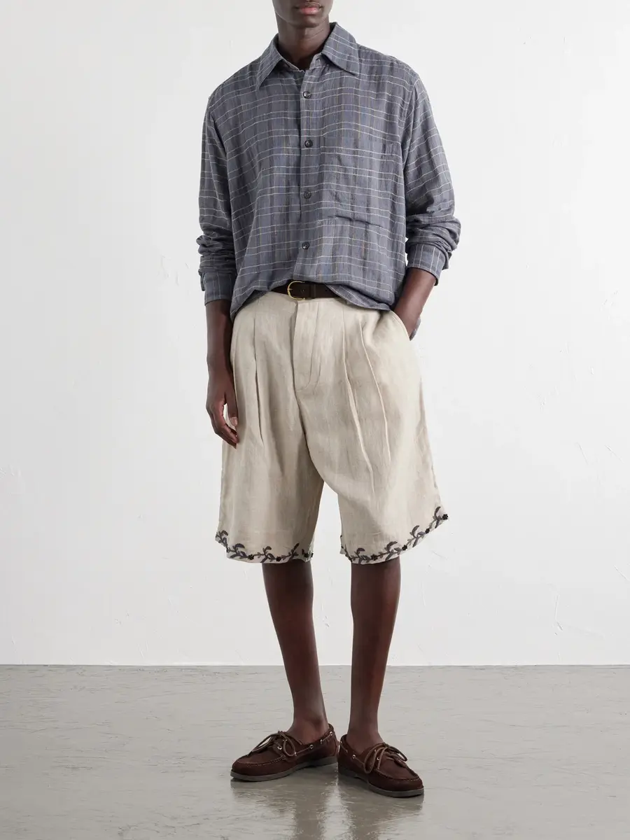 Kartik Research Checked Cotton and Silk-Blend Shirt - Men | Thumbnail 2