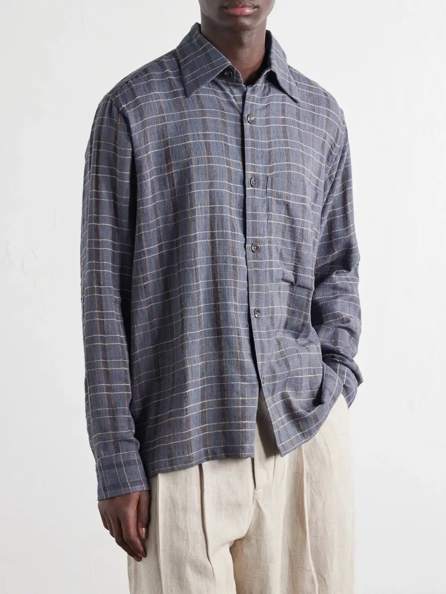 Kartik Research Checked Cotton and Silk-Blend Shirt - Men | Thumbnail 3