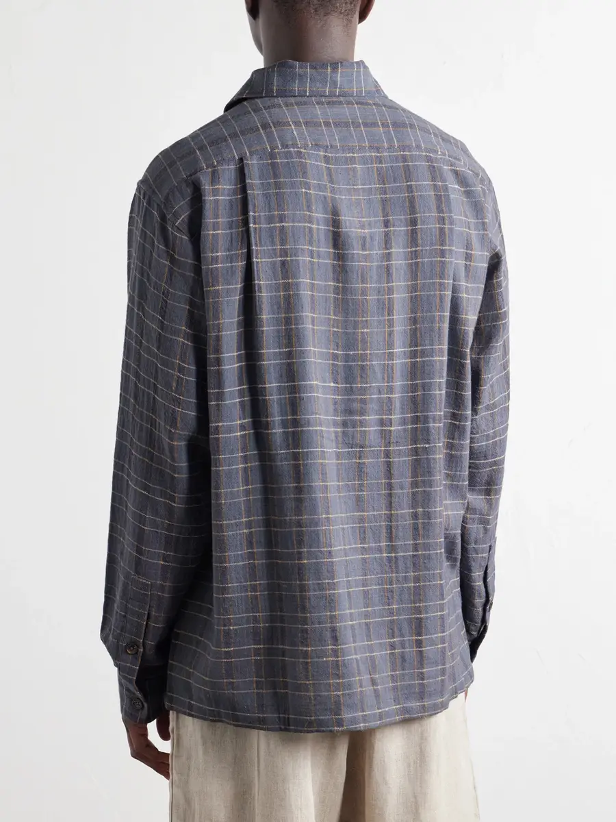 Kartik Research Checked Cotton and Silk-Blend Shirt - Men | Thumbnail 4