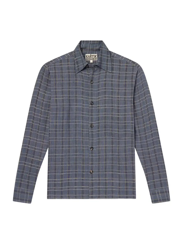 Kartik Research Checked Cotton and Silk-Blend Shirt - Men | Image 1 Kartik Research Checked Cotton and Silk-Blend Shirt - Men | Image 1