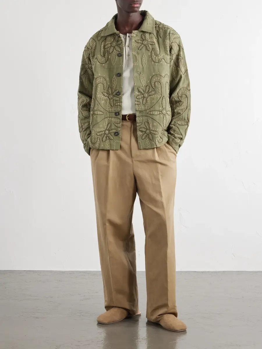 Kartik Research Godhadi Embroidered Cotton-Canvas Blouson Jacket - Men | Thumbnail 2