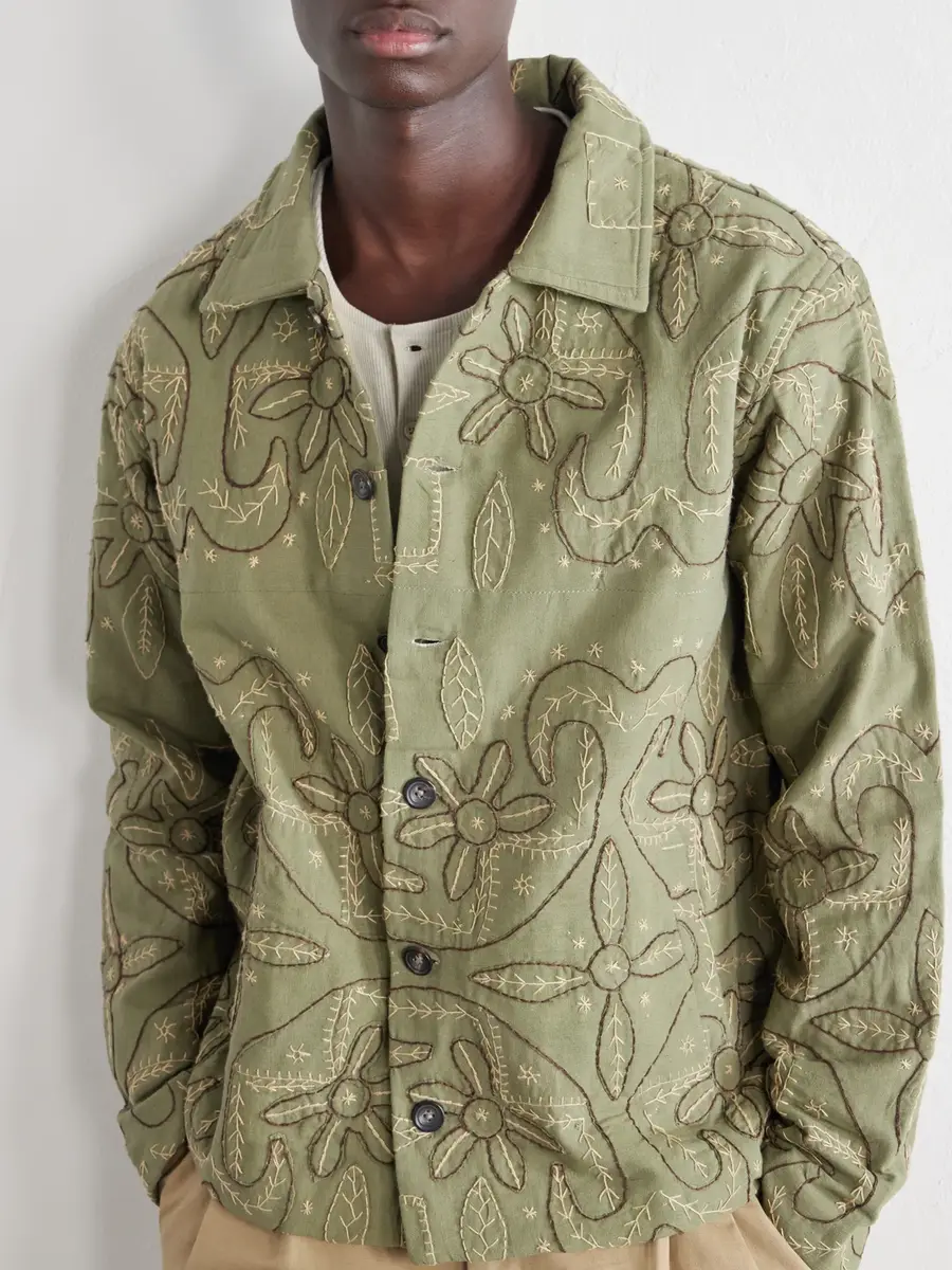Kartik Research Godhadi Embroidered Cotton-Canvas Blouson Jacket - Men | Thumbnail 5