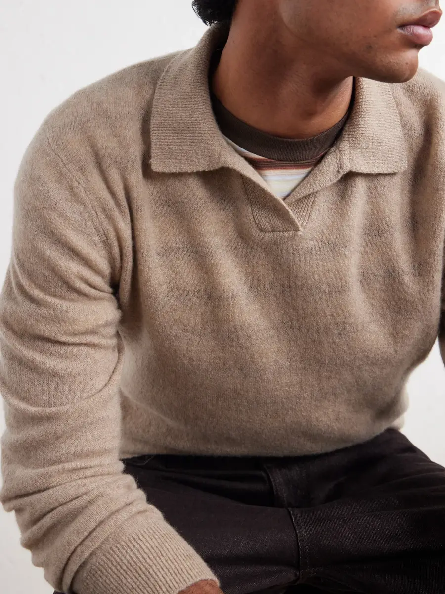 Altea Wool and Cashmere-Blend Polo Sweater - Men | Thumbnail 5