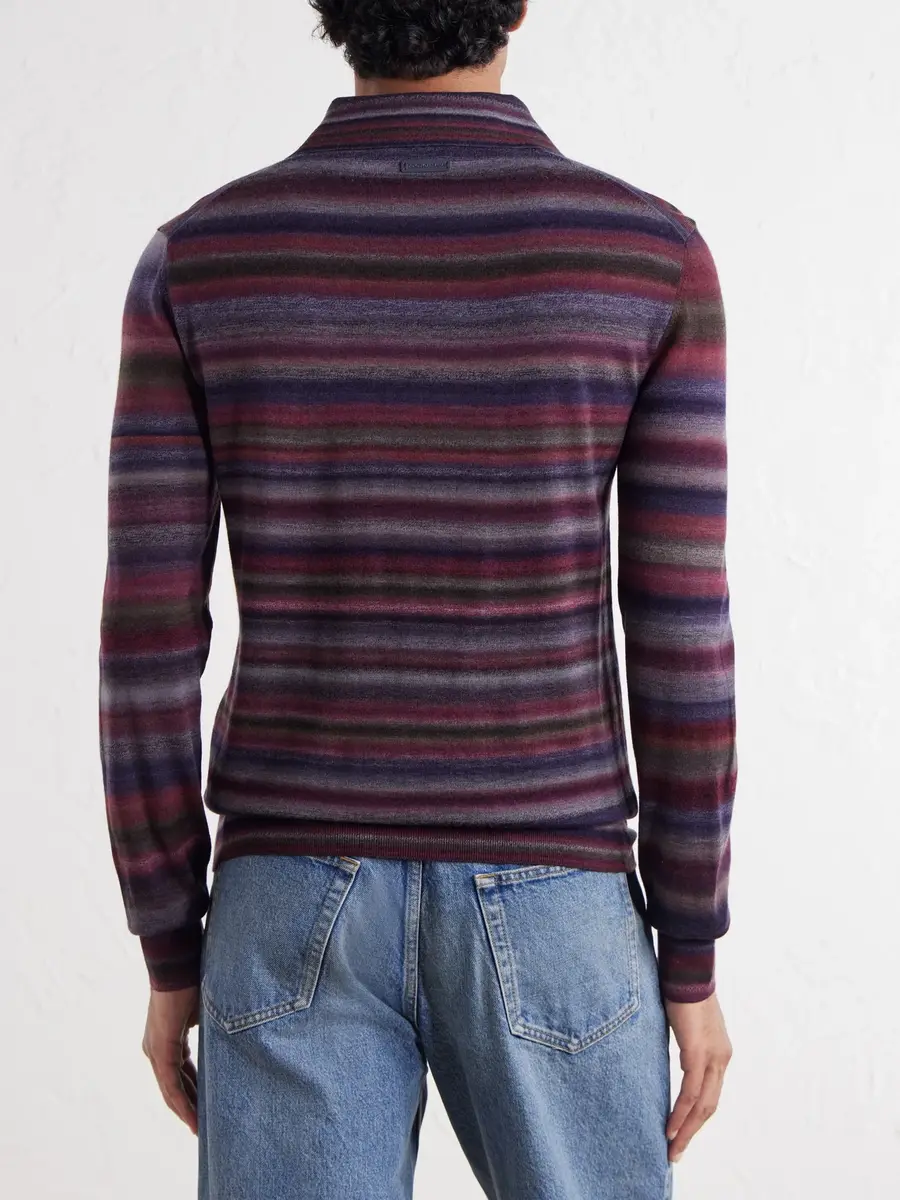 Dolce & Gabbana Striped Wool Polo Shirt - Men | Thumbnail 4 Dolce & Gabbana Striped Wool Polo Shirt - Men | Thumbnail 4