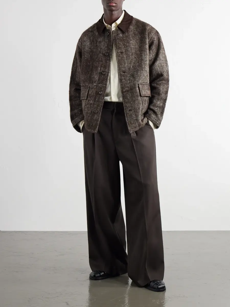 Kartik Research Suede-Trimmed Yak and Silk-Blend Twill Jacket - Men | Thumbnail 2 Kartik Research Suede-Trimmed Yak and Silk-Blend Twill Jacket - Men | Thumbnail 2