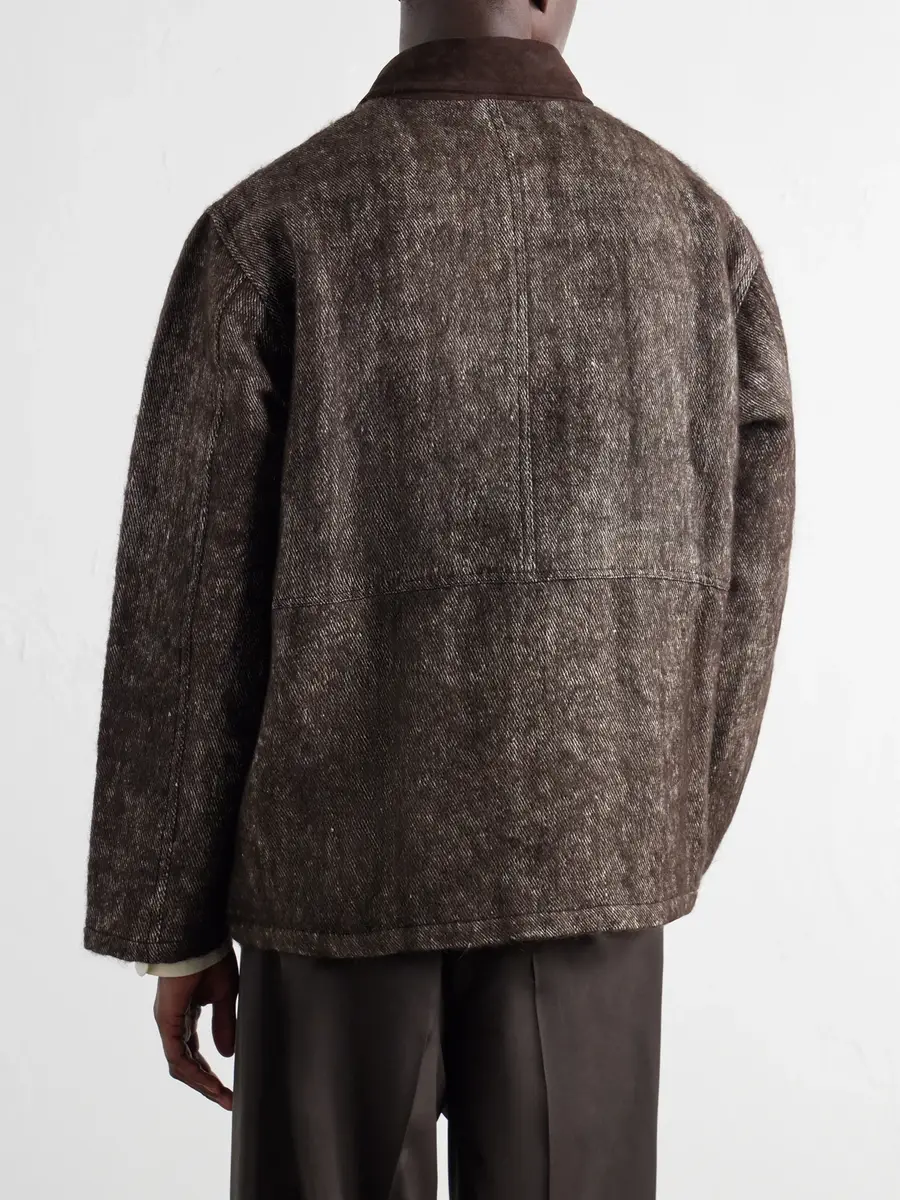Kartik Research Suede-Trimmed Yak and Silk-Blend Twill Jacket - Men | Thumbnail 4 Kartik Research Suede-Trimmed Yak and Silk-Blend Twill Jacket - Men | Thumbnail 4