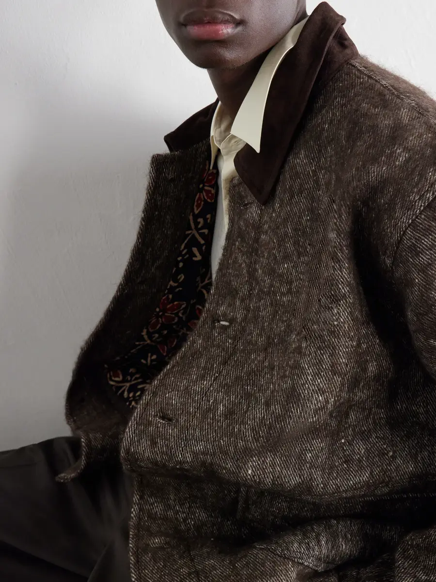 Kartik Research Suede-Trimmed Yak and Silk-Blend Twill Jacket - Men | Thumbnail 5 Kartik Research Suede-Trimmed Yak and Silk-Blend Twill Jacket - Men | Thumbnail 5