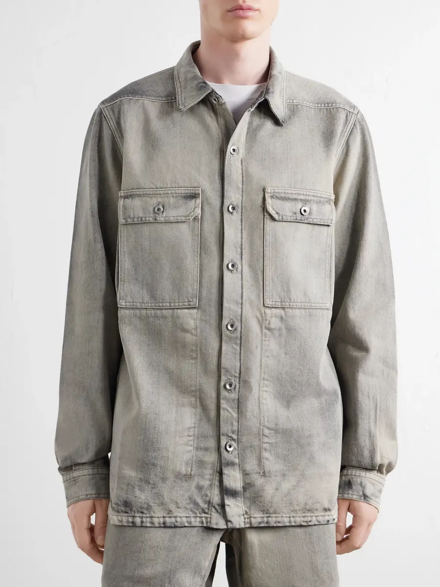 DRKSHDW by Rick Owens Washed-Denim Overshirt - Men | Thumbnail 3 DRKSHDW by Rick Owens Washed-Denim Overshirt - Men | Thumbnail 3