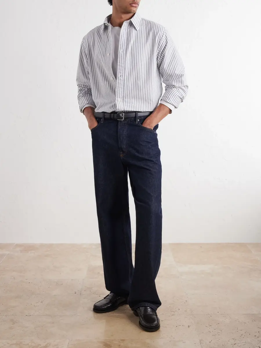 NN07 Colby 5910 Button-Down Collar Striped Organic-Cotton Oxford Shirt - Men | Thumbnail 2