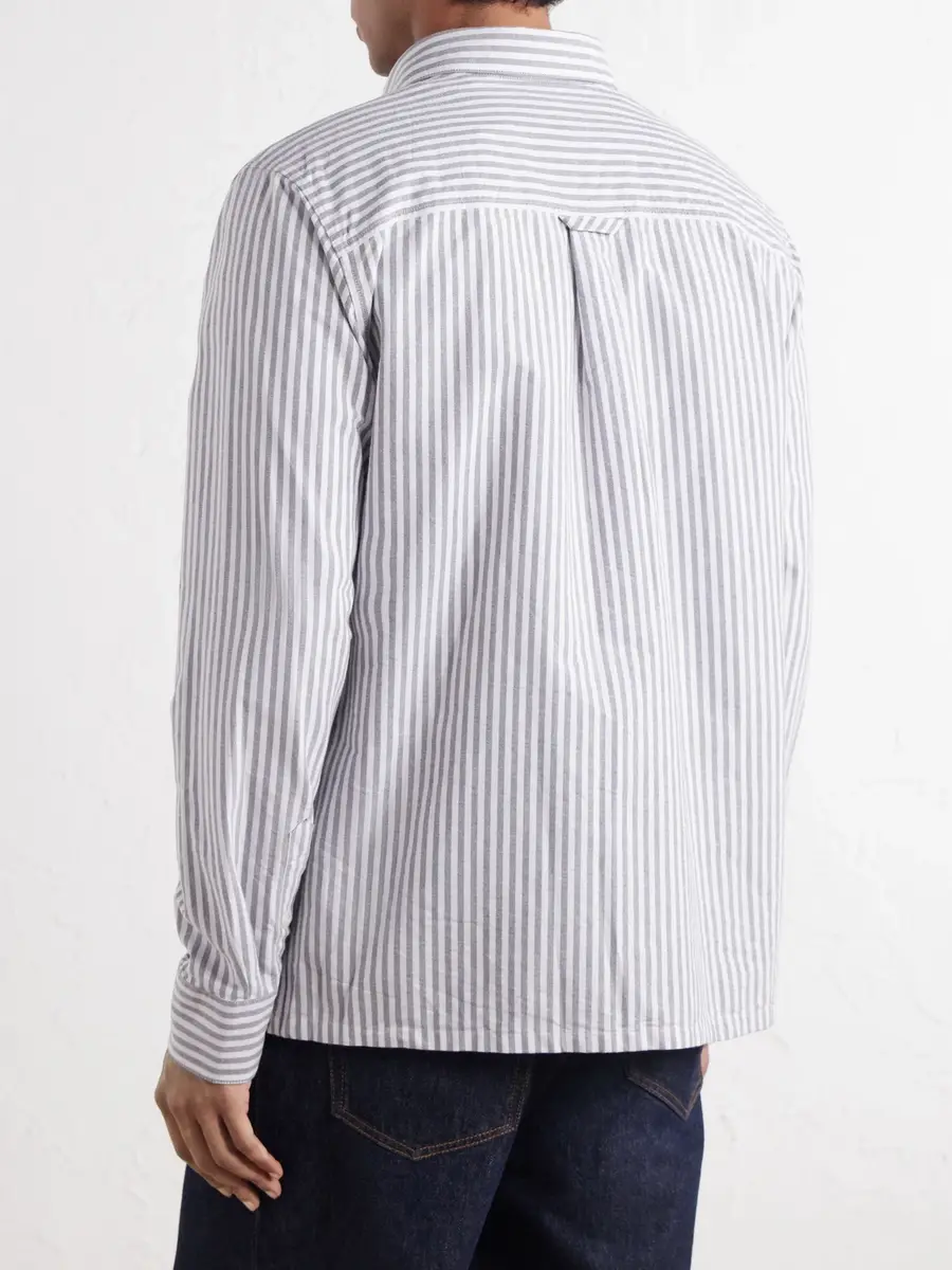 NN07 Colby 5910 Button-Down Collar Striped Organic-Cotton Oxford Shirt - Men | Thumbnail 4