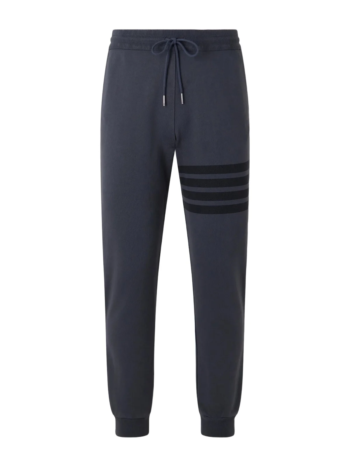 Thom Browne Tapered 4-Bar Detailed Cotton-Jersey Drawstring Sweatpants - Men