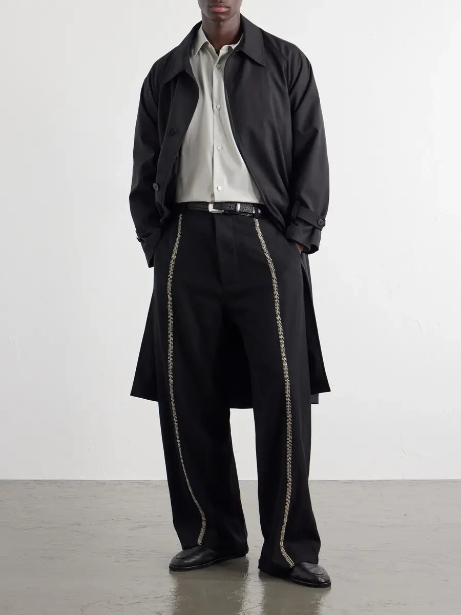 Kartik Research Sultan Straight-Leg Embroidered Wool Trousers - Men | Thumbnail 2 Kartik Research Sultan Straight-Leg Embroidered Wool Trousers - Men | Thumbnail 2