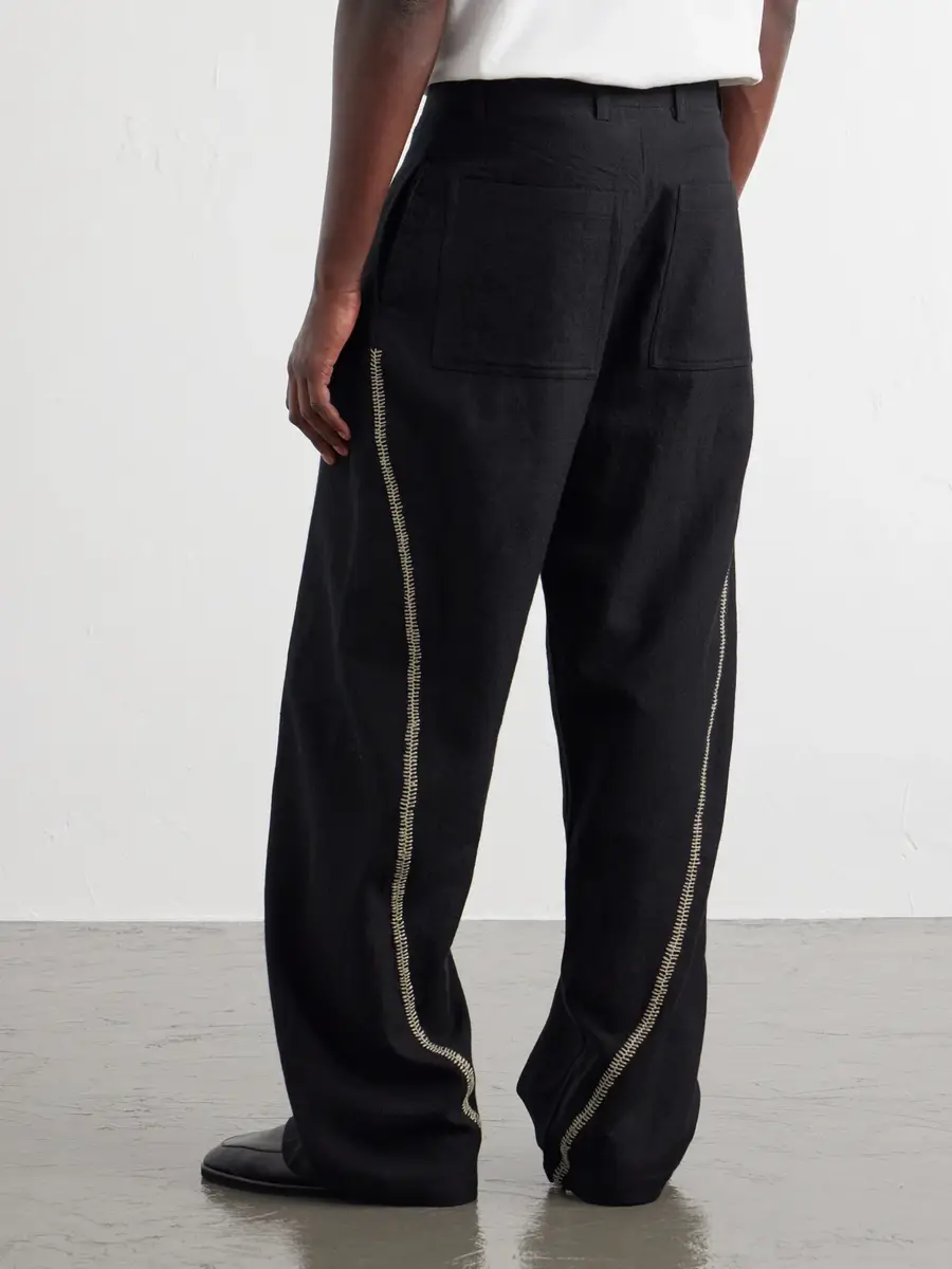 Kartik Research Sultan Straight-Leg Embroidered Wool Trousers - Men | Thumbnail 4 Kartik Research Sultan Straight-Leg Embroidered Wool Trousers - Men | Thumbnail 4