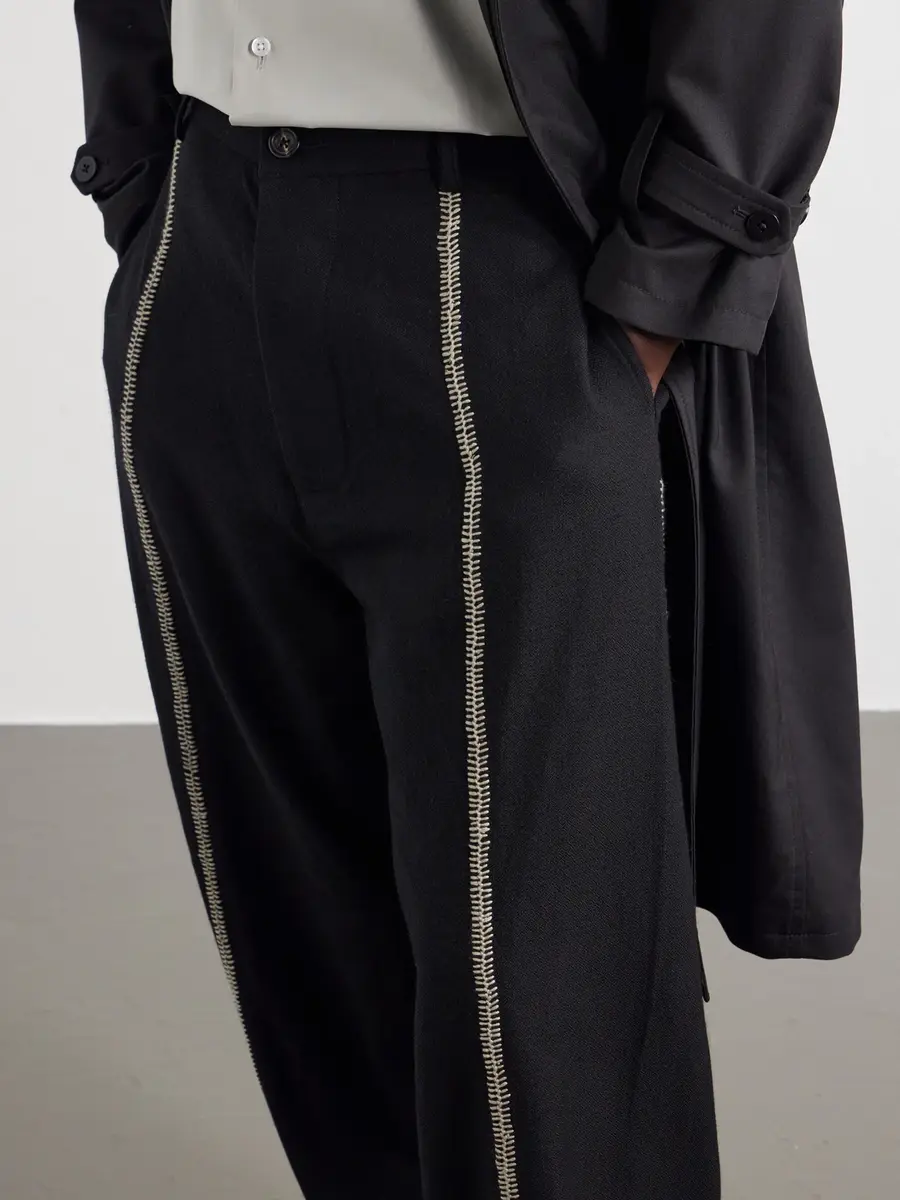 Kartik Research Sultan Straight-Leg Embroidered Wool Trousers - Men | Thumbnail 5 Kartik Research Sultan Straight-Leg Embroidered Wool Trousers - Men | Thumbnail 5