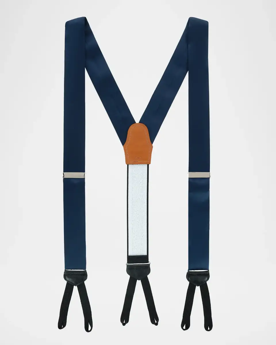 Trafalgar Men's Sutton Solid Silk Suspender Braces | Thumbnail 2 Trafalgar Men's Sutton Solid Silk Suspender Braces | Thumbnail 2