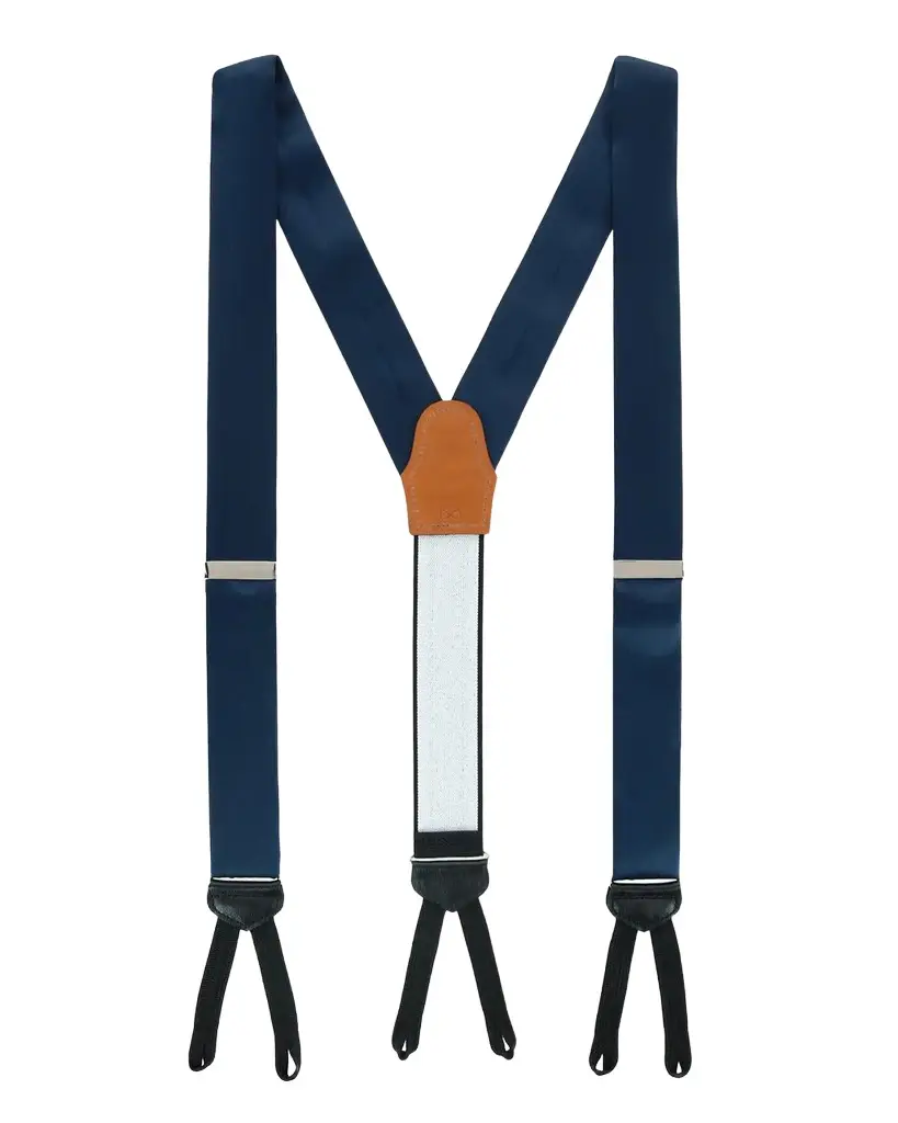Trafalgar Men's Sutton Solid Silk Suspender Braces | Image 1 Trafalgar Men's Sutton Solid Silk Suspender Braces | Image 1
