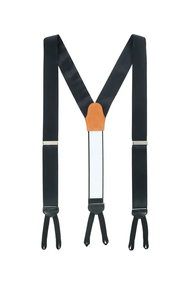 Trafalgar Men's Sutton Solid Silk Suspender Braces | Thumbnail 3