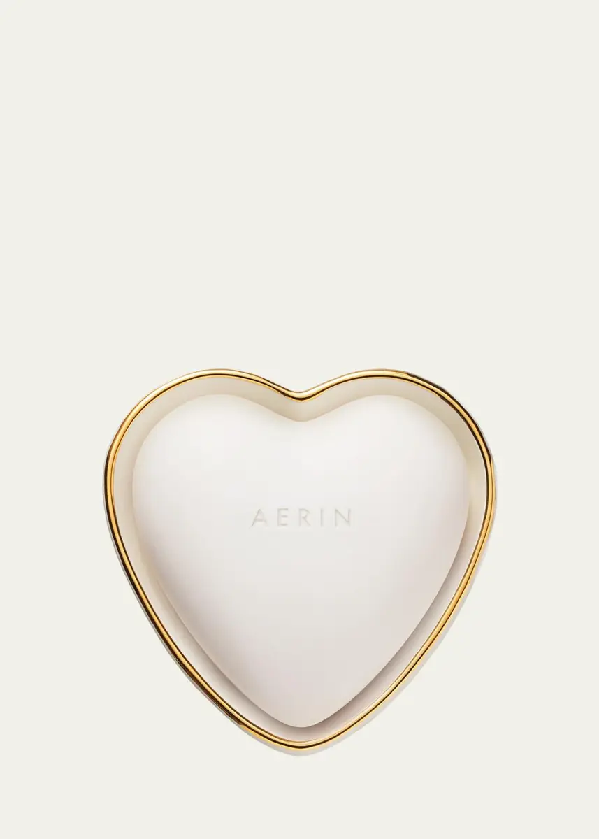 AERIN Ribbed 24K-Gold Rim Heart Dish | Thumbnail 2 AERIN Ribbed 24K-Gold Rim Heart Dish | Thumbnail 2