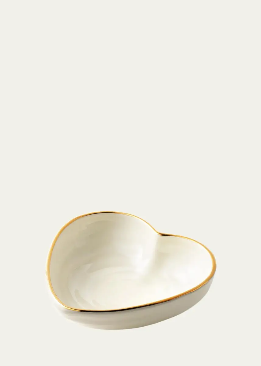 AERIN Ribbed 24K-Gold Rim Heart Dish | Thumbnail 3 AERIN Ribbed 24K-Gold Rim Heart Dish | Thumbnail 3
