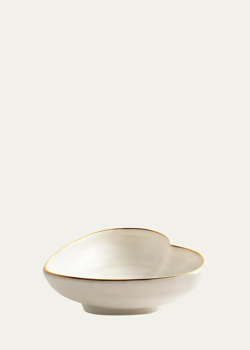 AERIN Ribbed 24K-Gold Rim Heart Dish | Thumbnail 4 AERIN Ribbed 24K-Gold Rim Heart Dish | Thumbnail 4