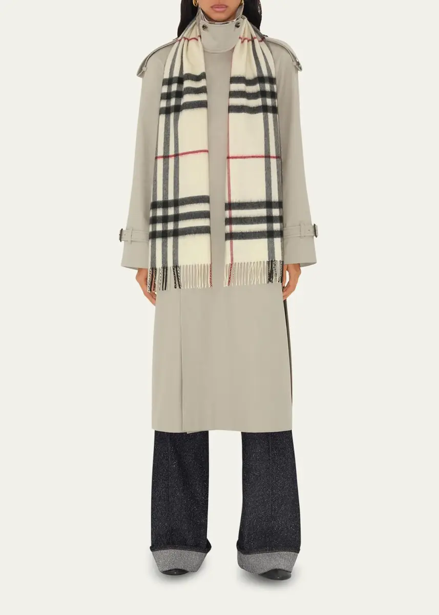Burberry Giant Check Cashmere Scarf | Thumbnail 2 Burberry Giant Check Cashmere Scarf | Thumbnail 2