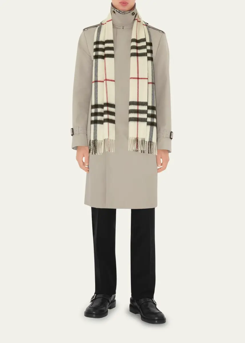 Burberry Giant Check Cashmere Scarf | Thumbnail 4 Burberry Giant Check Cashmere Scarf | Thumbnail 4