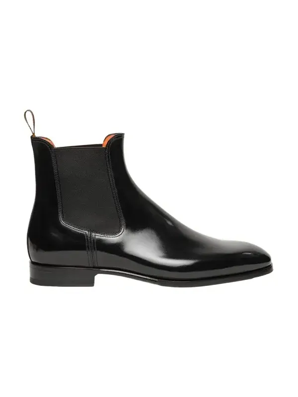 Santoni Men's Archerboot Leather-Sole Burnished Calfskin Chelsea Boots