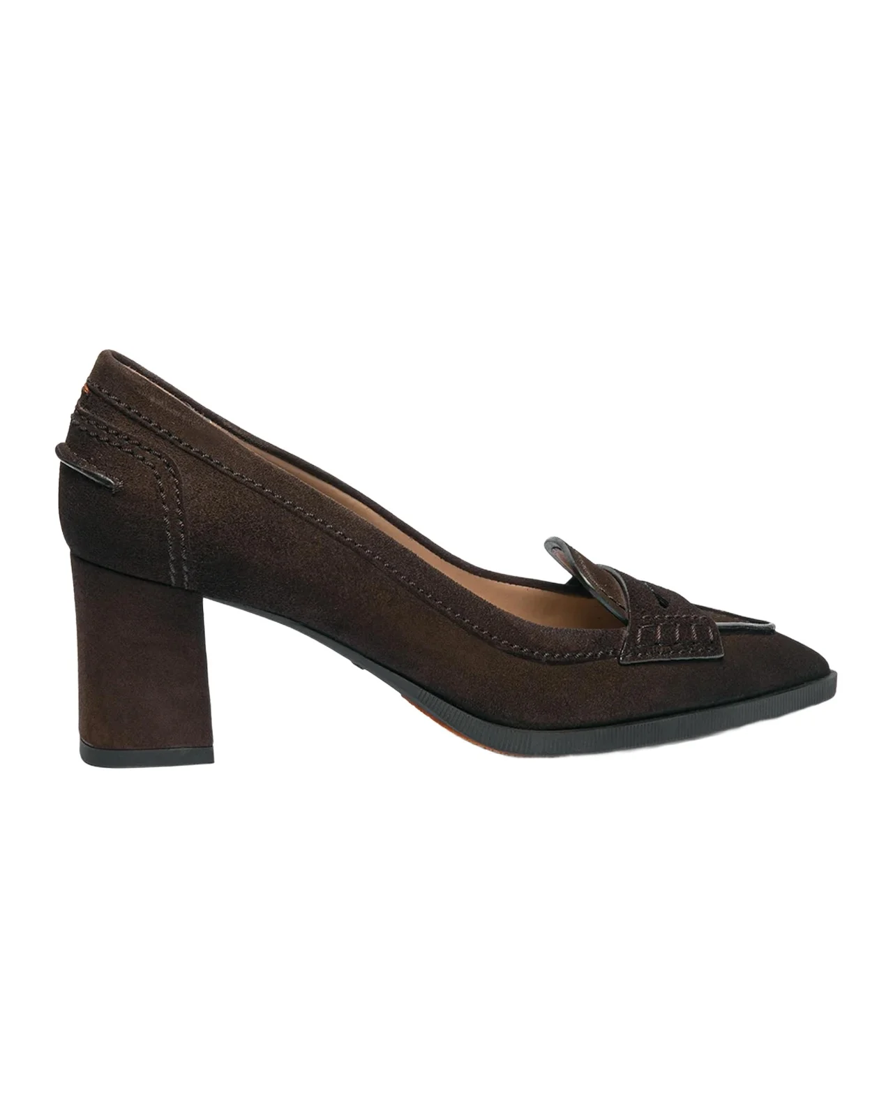 Santoni 65mm Florinda Suede Penny Loafer Pumps