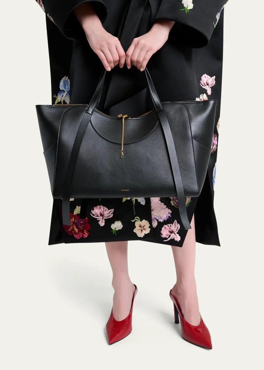 Givenchy Facet Medium Chain-Embellished Leather Top-Handle Bag | Thumbnail 2