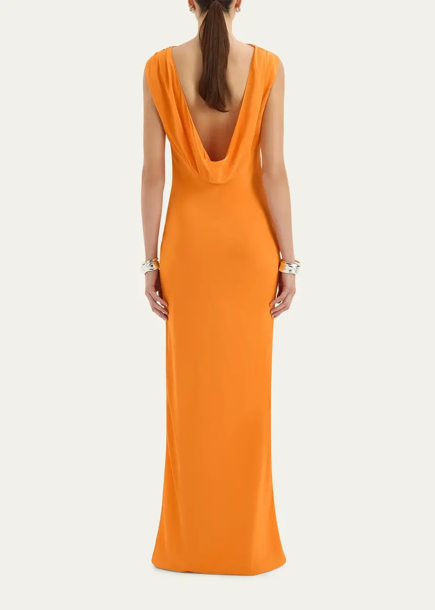 SIR. Isla Cowl-Back Silk Gown | Thumbnail 3
