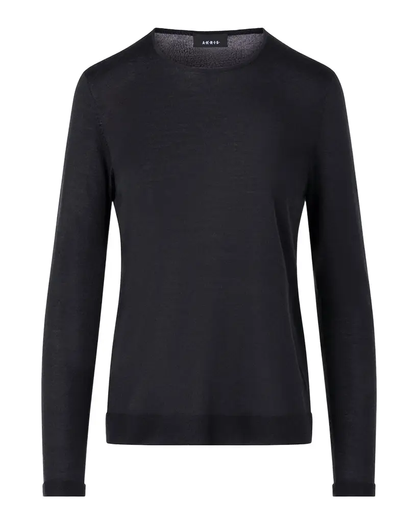 Akris Cashmere-Silk Fine Gauge Knit Sweater