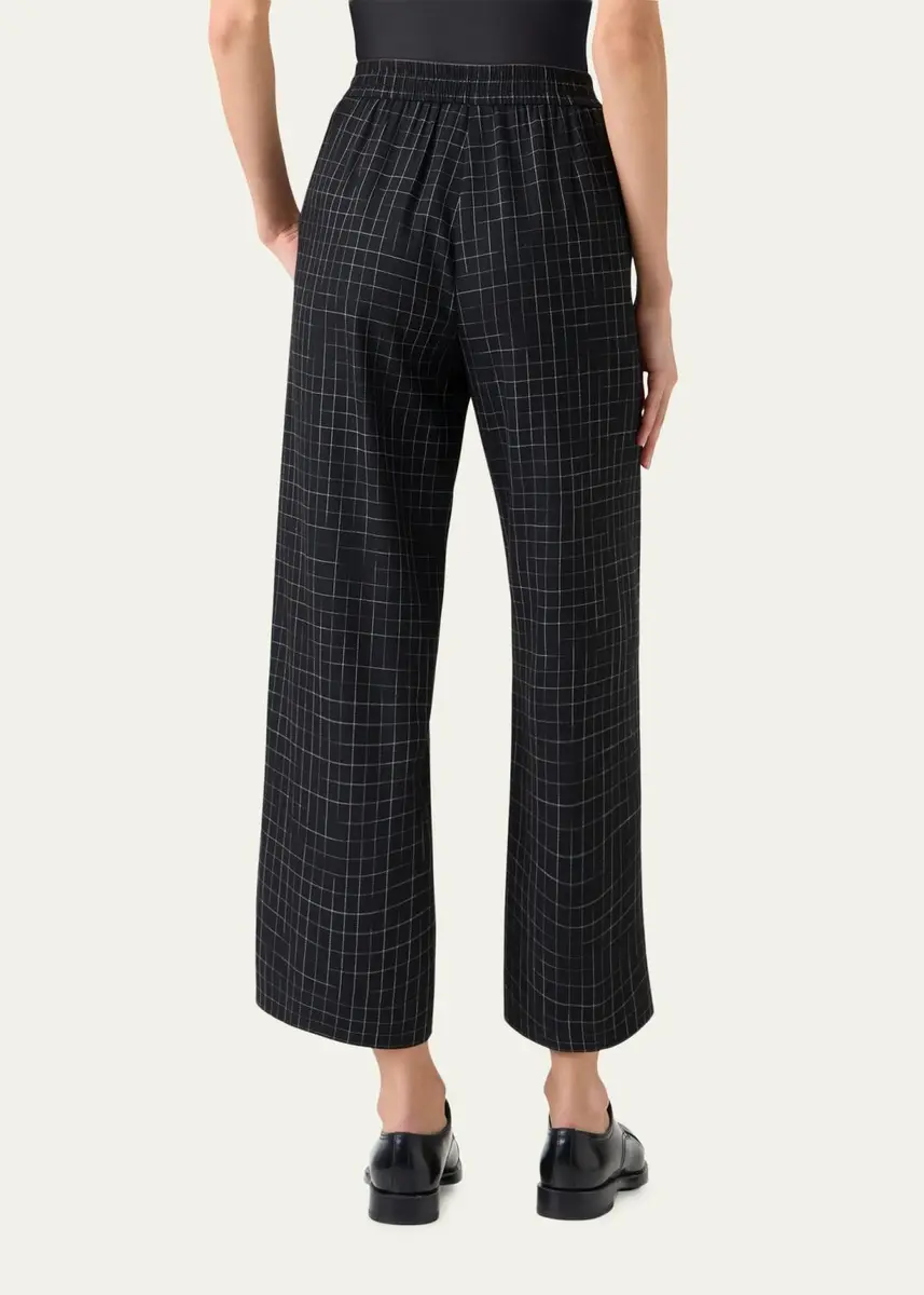 Akris punto High-Rise Check Straight-Leg Ankle Pants | Thumbnail 2 Akris punto High-Rise Check Straight-Leg Ankle Pants | Thumbnail 2