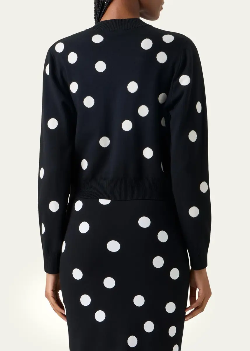 Akris punto Polka Dot Wool Zip Cardigan | Thumbnail 3 Akris punto Polka Dot Wool Zip Cardigan | Thumbnail 3