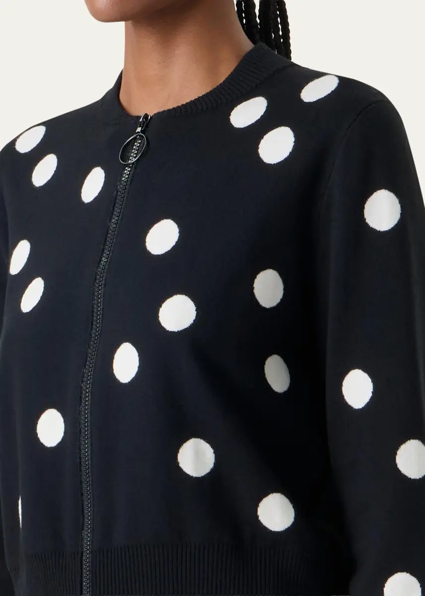 Akris punto Polka Dot Wool Zip Cardigan | Thumbnail 5 Akris punto Polka Dot Wool Zip Cardigan | Thumbnail 5