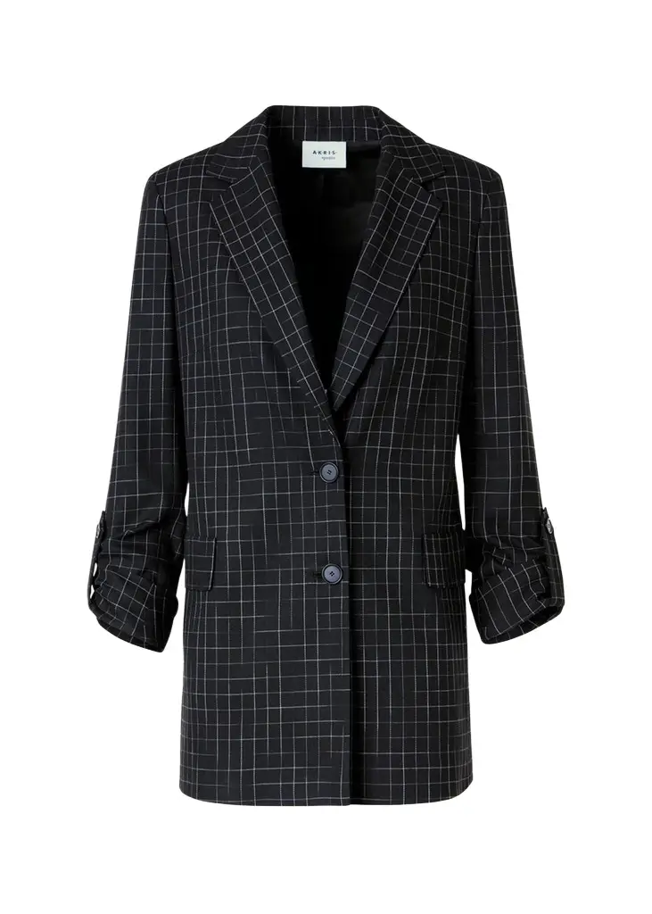 Akris punto Windowpane Check Single-Breasted Jacket | Image 1 Akris punto Windowpane Check Single-Breasted Jacket | Image 1