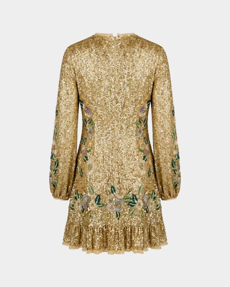 Mac Duggal Long-Sleeve Sequin Flutter Mini Dress | Thumbnail 6 Mac Duggal Long-Sleeve Sequin Flutter Mini Dress | Thumbnail 6
