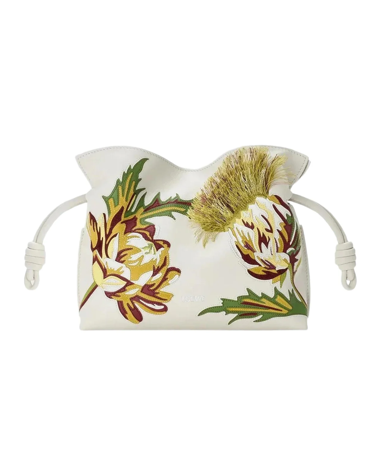 Loewe x Paula's Ibiza Flamenco Artichoke Leather Clutch Bag
