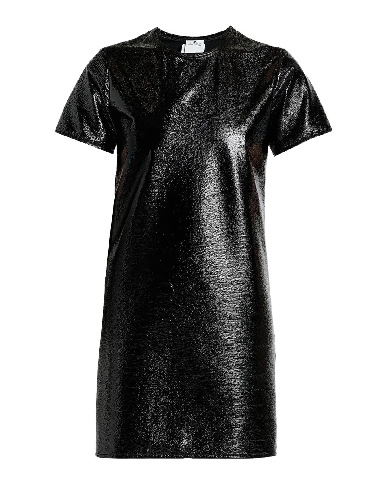 Shiny Vinyl Short-Sleeve Mini Dress Shiny Vinyl Short-Sleeve Mini Dress