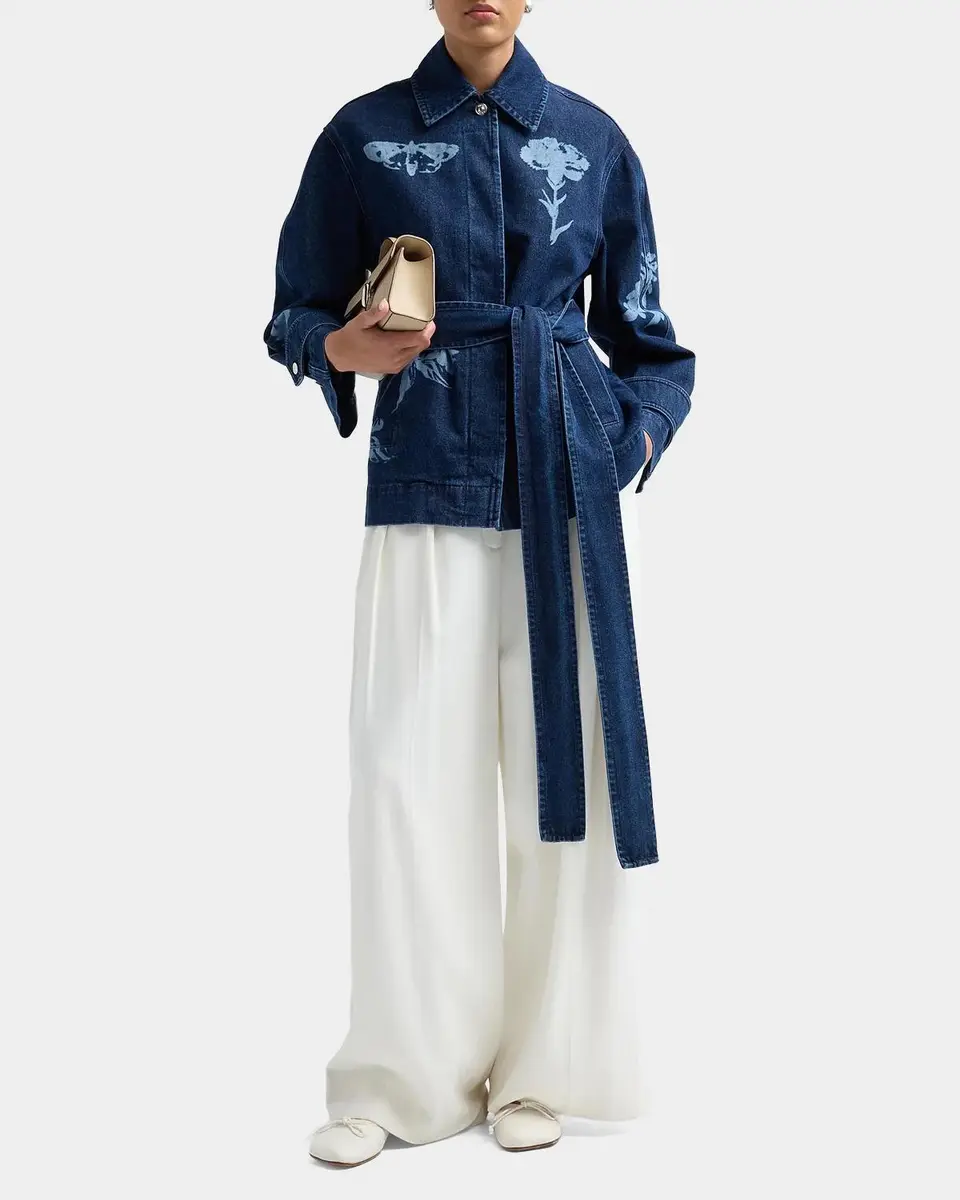 Erdem Indigo Denim Floral Jacket | Thumbnail 2