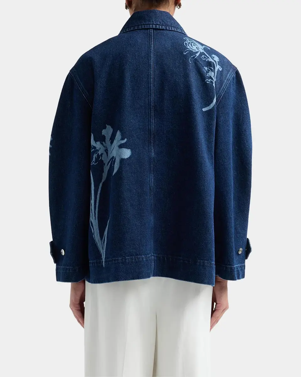 Erdem Indigo Denim Floral Jacket | Thumbnail 3