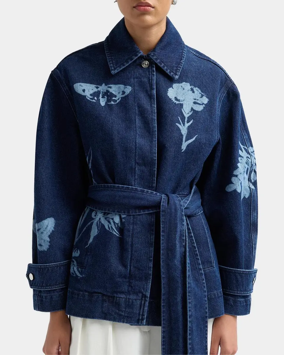 Erdem Indigo Denim Floral Jacket | Thumbnail 4