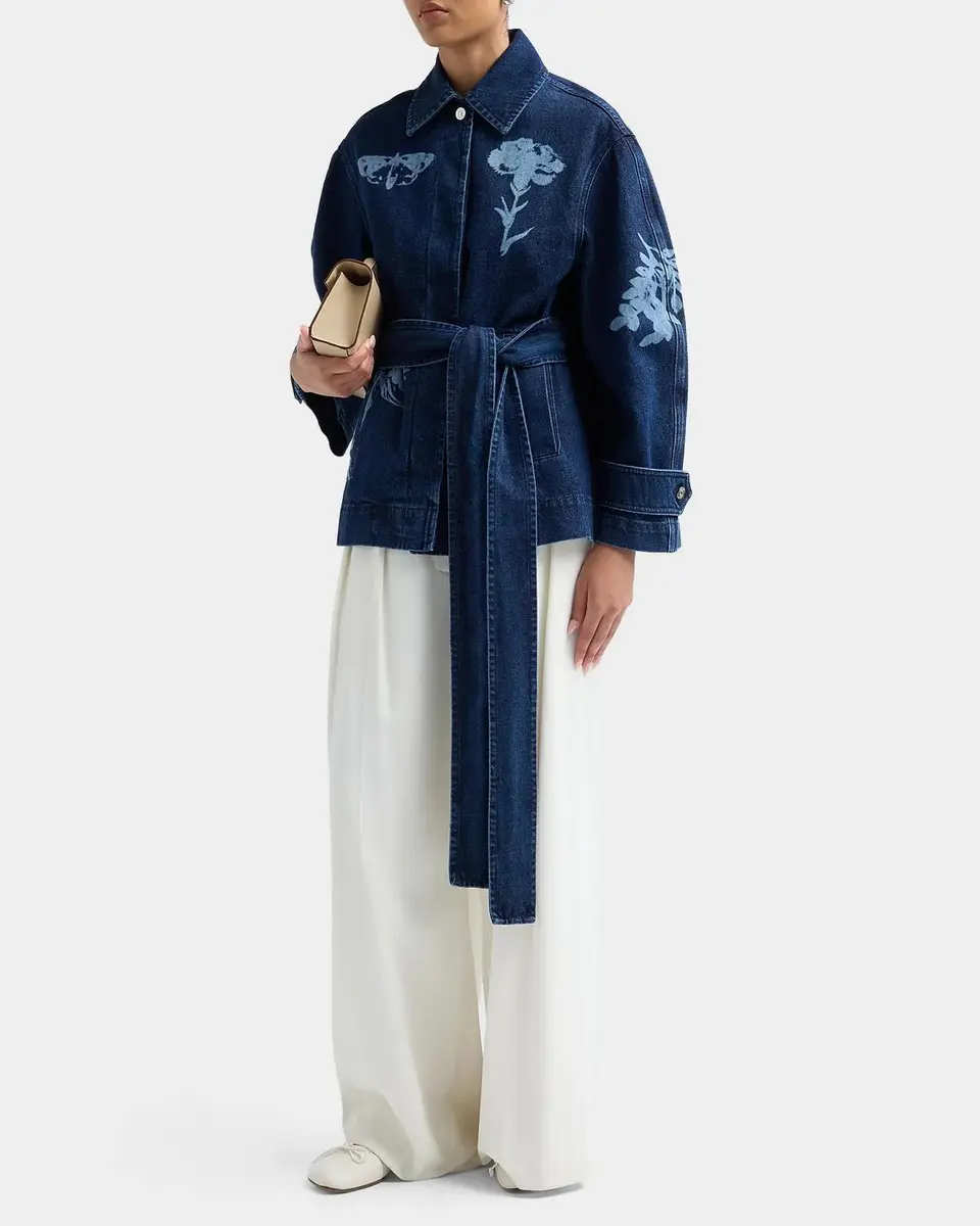 Erdem Indigo Denim Floral Jacket | Thumbnail 5
