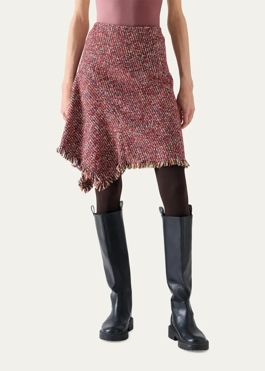 Akris punto Fringed Wool-Blend Tweed Asymmetric Skirt | Thumbnail 4 Akris punto Fringed Wool-Blend Tweed Asymmetric Skirt | Thumbnail 4